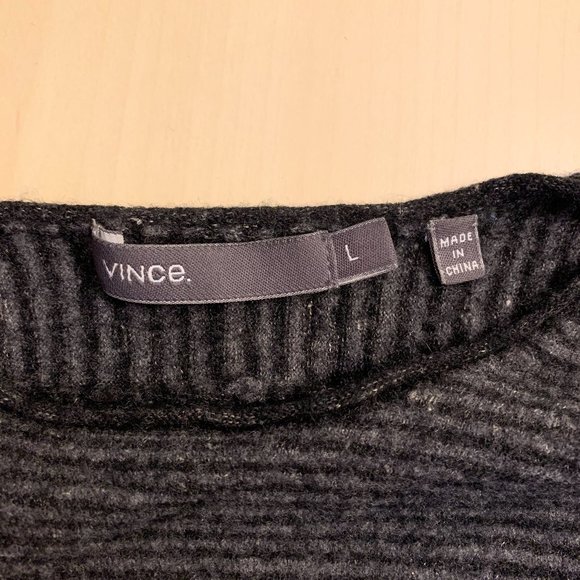 Vince Black and Dark Grey Striped Sweater - Picture 5 of 6